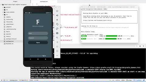 React native login, signup and navigation - React native upgrade