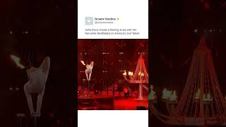 Sofie Dossi shoots a flaming arrow with her feet while blindfolded on America's Got Talent. Guide