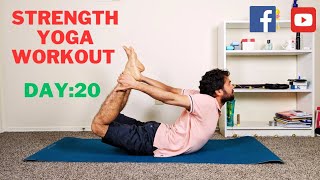 Strength Yoga Workout Day:20 | Yoga for Strength | Live yoga session #yogawithkundan #liveyoga