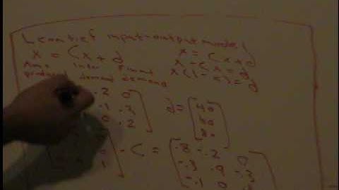 Application of Leontief Input-Output Model/Production Equation