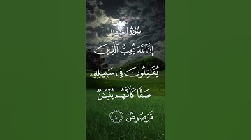 سورة الصف إن الله يحب الذين يقاتلون في سبيله صفا كأنهم بنيان مرصوص الاية ٤