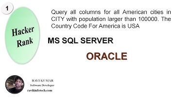#1 Population larger than 100000. Country Code USA || Hacker Rank Solving Query