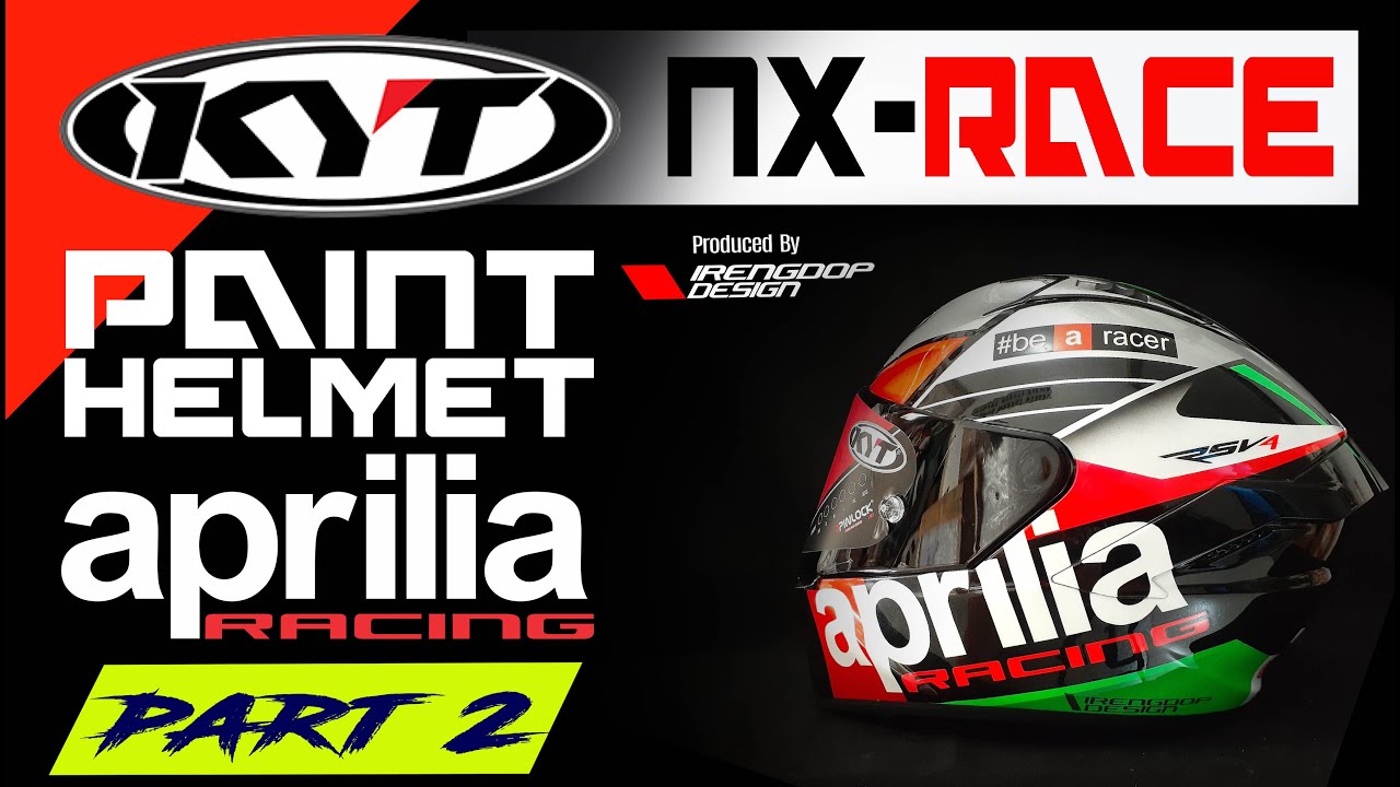 HOW TO PAINT HELMET GRAPHICS APRILIA RACING PART 2 KYT NX RACE YouTube