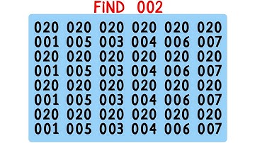Put your visual perception & clever mind to the test: Spot the odd 002 within 26 sec.