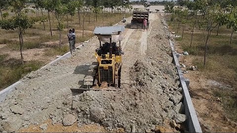 Incredible Great Project Showing Mighty Dozer Skill Operator Pushing Soil Building New Road