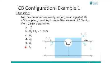 Video 4: re transistor model (Part 2) CB (Example)