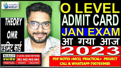 आ गया O LEVEL ADMIT CARD JAN EXAM 2023 | DOWNLOAD AND PRINTED NOW DIRECT OR INSTITUTE CANDIDATE
