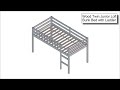 Living essentials by hillsdale campbell wood twin junior loft bunk bed