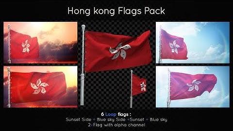 Hong Kong Flags Pack Stock Motion Graphics