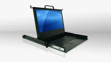 KD9176 - 1U 14.5" Depth Rackmount Console with 17.3 inch full HD LCD, keyboard and touch pad