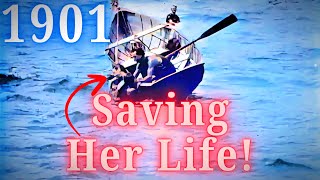 Real Footage Of Water Rescue 1901 Atlantic City Long Branch, Nj Uhd4K Enhanced