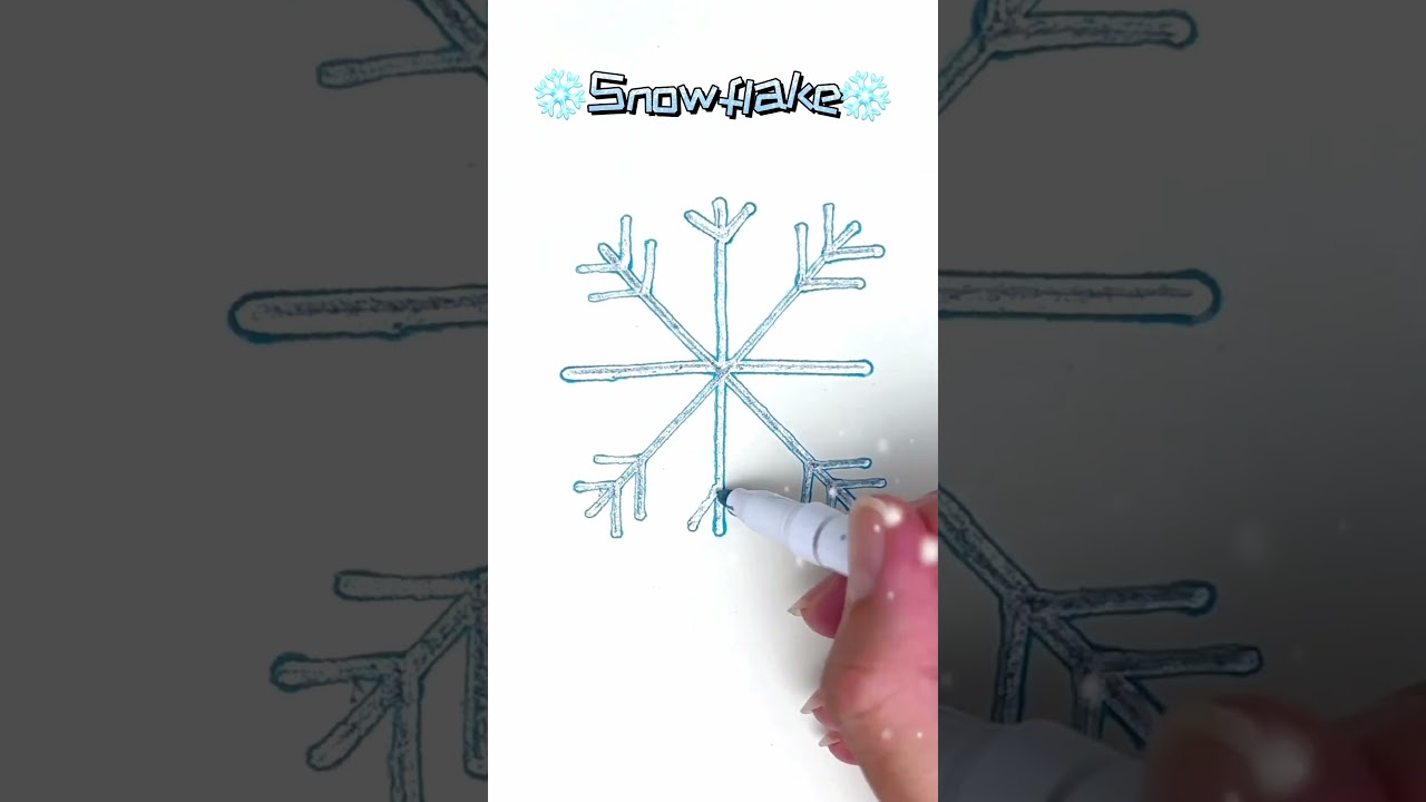 Snowflake easy drawing Christmas is coming let it snow 
