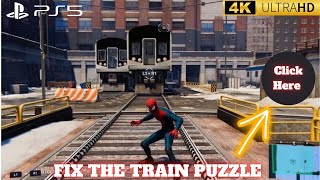 How to solve the Train Puzzle in Spiderman Miles Morales in Ps5 4k60fps gameplay.