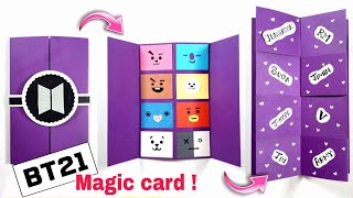 BTS Secret Massage Card | BT21 Card | Easy BTS DIY Ideas | BTS Crafts with Paper