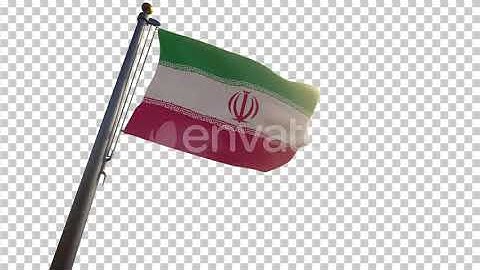 Iran Flag on a Flagpole with Alpha-Channel | Motion Graphics - Envato elements
