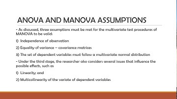 ANOVA AND MANOVA