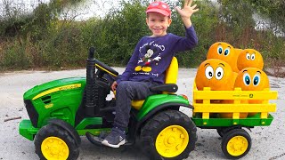 Darius Rides on Tractor Power Wheels Funny Video Collection