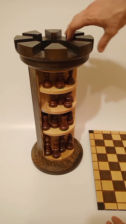 This Incredible Rook Tower Has a Pack-away Flexible Wooden Chess Board That  Wraps Around It