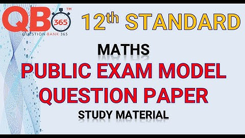 TN | 12th Standard Maths Public Exam Model Question Paper 2020