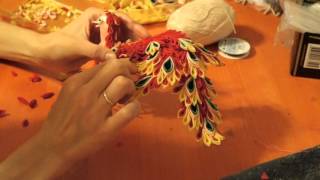 Жар Птица в технике Kanzashi ч.6 Жар Птица в технике Kanzashi ч.6
