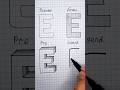 Drawing Letter E Beginner Normal Pro Legend #3d #art #drawing