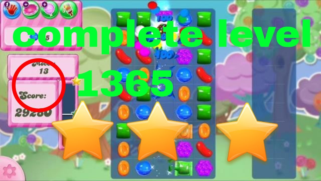 candy crush level complete 1365 no booster YouTube