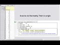 how to do Normality Test in origin
