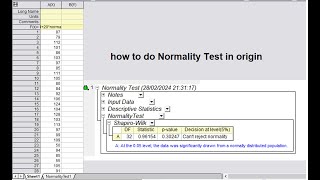 how to do Normality Test in origin
