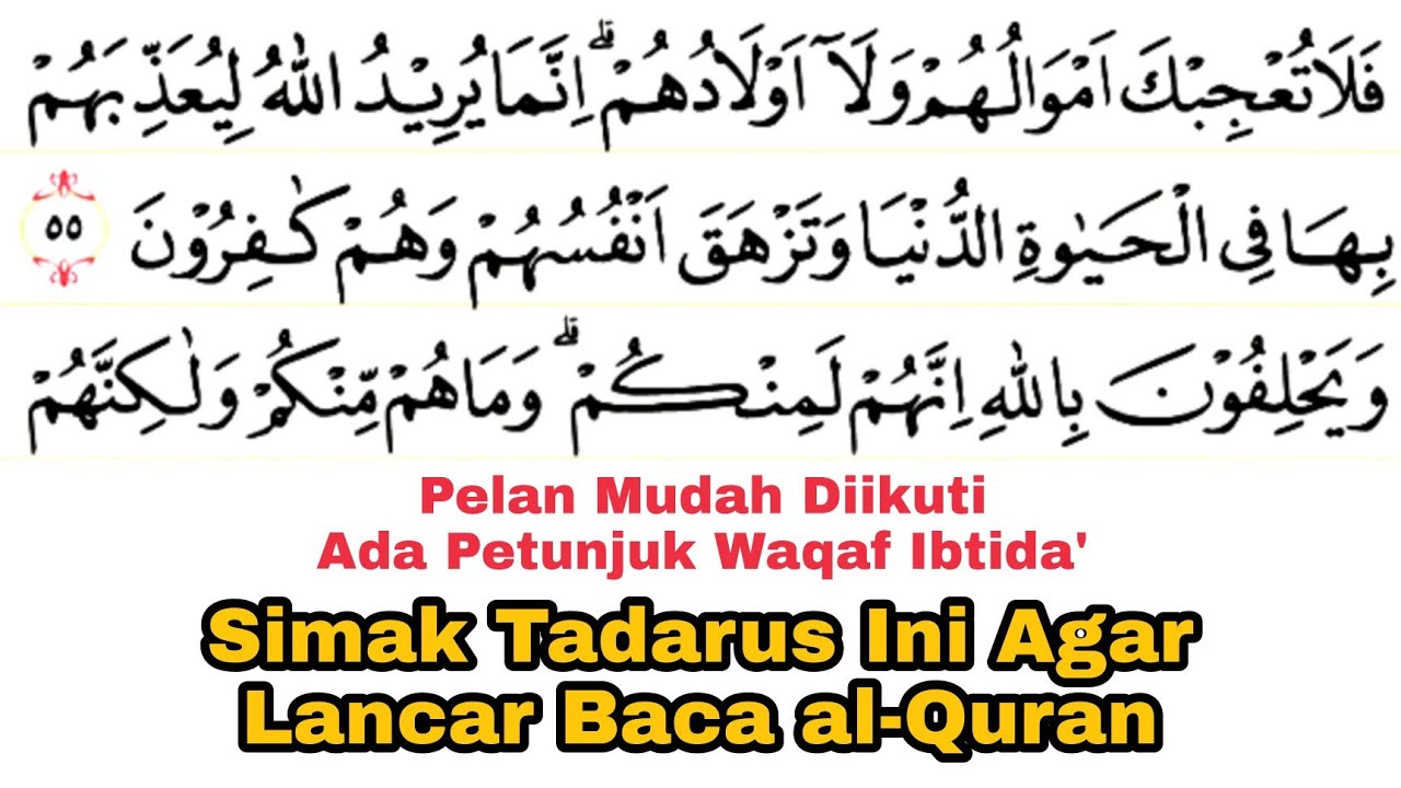 Tadarus Surat at-Taubah Ayat 55-72 Ada Tanda Warna Panjang & Dengung Agar Lancar Baca al-Quran