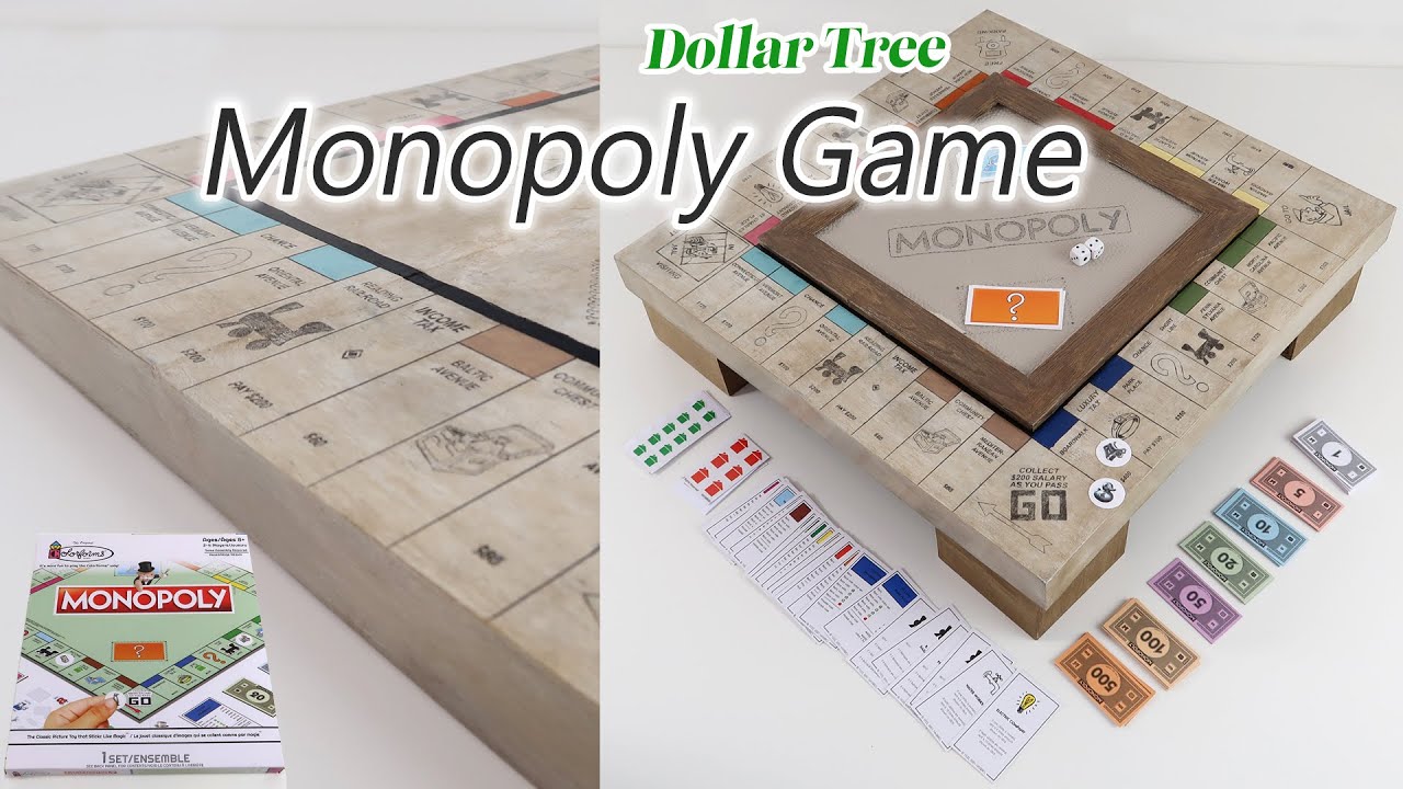 POTTERY BARN MONOPOLY BOARD GAME DUPE / Wood Monopoly Game DIY / Dollar  Tree Game DIY