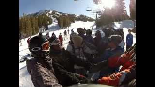 Kid falls off ski lift!