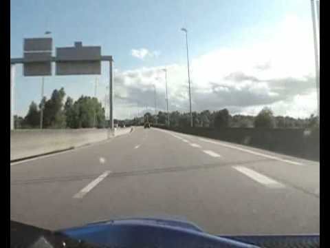 Driving over the Pont De Normandie in Northern France in a Lotus Elise 2XSpeed