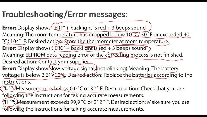 Etekcity Blood pressure monitor Error codes E1, E2, E3