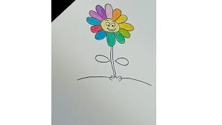 Drawing a Cute Smiling Flower