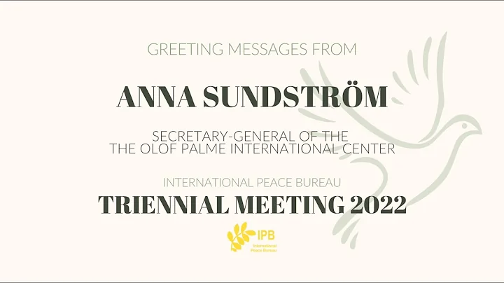 Anna Sundstrm's Greetings  Triennial Meeting Ghent22
