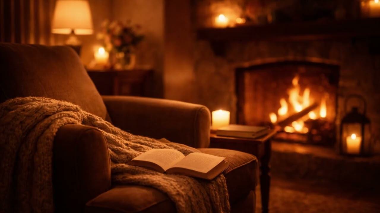 🔥 Embers of a Quiet Evening | Cozy Fireplace Ambient for Relax, Reading & Sleep 🌙