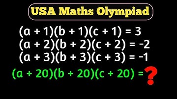 USA Maths Olympiad | A Nice Algebra Problem | Can You Solve This?