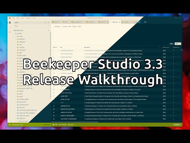 Beekeeper Studio 3.6 New Features Walkthrough - Open Source SQL Editor and  DB Manager 