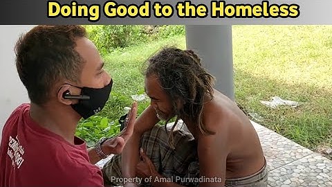 Helping a Dirty Haired Homeless Old Man