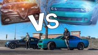 Alfa Romeo Quadrifoglio v.s. Hellcat!! We Raced & You Won't Believe This 🤣🤦🏽‍♂️..