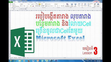 របៀបដាក់តារាង លុប បន្ថែម និងរំលាយCellច្រើនអោយទៅជាCellតែមួយ,How to make Table on the Microsoft Excel
