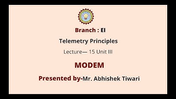 Telemetry Principles | Modem Introduction & Types | AKTU Digital Education