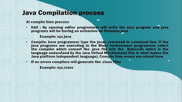 Java Programming Introduction to Compilation Process