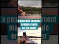 a peaceful moment making music on the water. #saxophone #electricguitar #relaxingmusic #naturemusic
