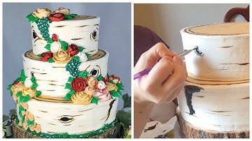 Buttercream Birch Tree - Cake Decorating Tutorial