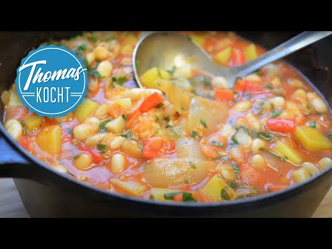 Video: Gemüsesuppe Mit Bohnen