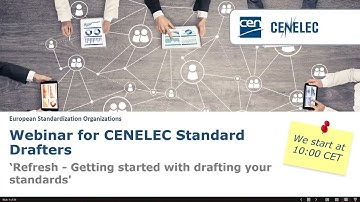 CENELEC webinar for Standard Drafters - 
