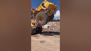 Loading and moving giant natural granite blocks - Good tools and machinery make work easy