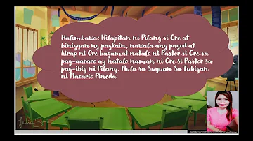 Mga Pahayag sa Pagsisimula sa Pagpapadaloy at Pagtatapos ng Isang Kwento.