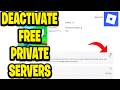 How To Deactivate Roblox Free Private Servers